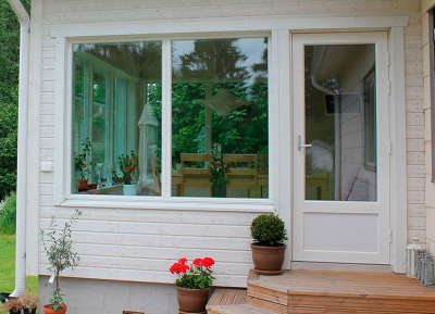 Lammin terrace and balcony doors keep the heat well